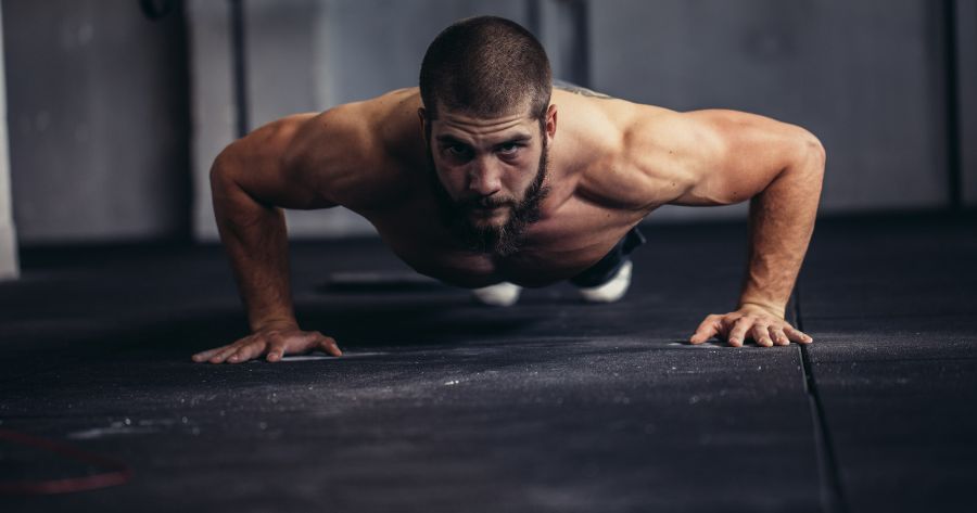 trucker doing pushups and working out full body